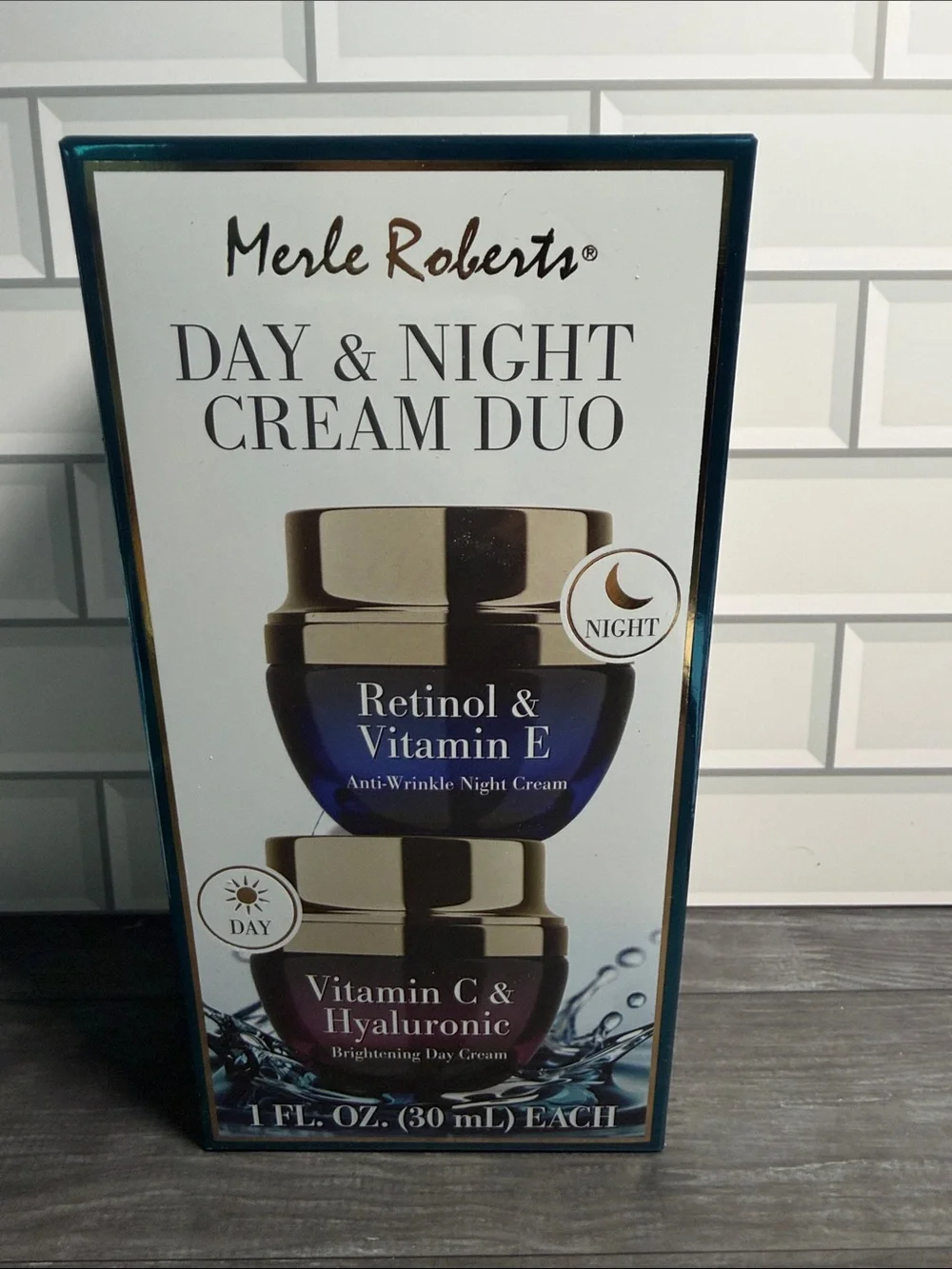 Merle Roberts Day & Night Cream Duo - Blue and Gold Jars
